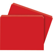 Staples Colored File Folders, Letter, Single Tab, Red