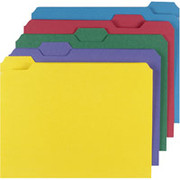 Staples Colored File Folders w/ Reinforced Tabs, Legal, 5 Tab, Assortment B, 100/Box