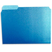 Staples Colored File Folders w/ Reinforced Tabs, Letter, 3-Tab, Blue, 100/Box