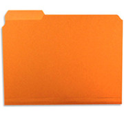 Staples Colored File Folders w/ Reinforced Tabs, Letter, 3-Tab, Orange, 100/Box