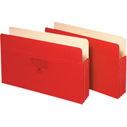 Staples Colored File Pockets, 3 1/2" Expansion, Legal, Red, Each