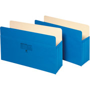 Staples Colored File Pockets, 5 1/4" Expansion, Legal, Blue, Each