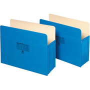 Staples Colored File Pockets, 5 1/4" Expansion, Letter, Blue, Each