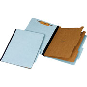Staples Colored Pressboard Classification Folders, Legal, 2 Partitions, Light Blue, 20/Pack