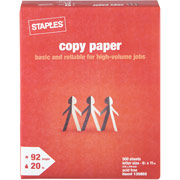 Staples Copy Paper, 8 1/2" x 11", Ream