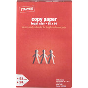 Staples Copy Paper, 8 1/2" x 14", Ream