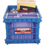 Staples File Storage Crates, Blue
