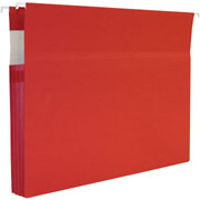 Staples Hanging File Pockets, Letter, Red, 4/Box