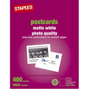 Staples Inkjet Postcards, 5 1/2" x 4 1/4", Matte, 400/Pack