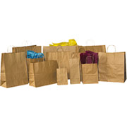 Staples Kraft Paper Shopping Bags, 5 1/4" x 3 1/4" x 13"