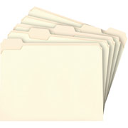 Staples Manila File Folders, Letter, 5 Tab, Assorted Position, 100/Box