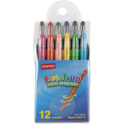 Staples Mini Twist-Up Crayons, 12/Pack