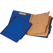 Staples Moisture-Resistant Classification Folders, Legal, 2 Partitions, Dark Blue, 10/Pack