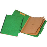 Staples Moisture-Resistant Classification Folders, Legal, 2 Partitions, Green, 10 Pack