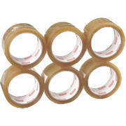 Staples Natural Rubber Packaging Tape, Tan, 1.89" x 54.7yds, 6 Rolls