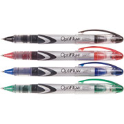 Staples OptiFlow Rollerball Pens, Fine Point, Assorted, 6/Pack