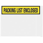 Staples Packing List Envelopes, 4-1/2" x 5-1/2", Yellow Panel Face "Packing List Enclosed"