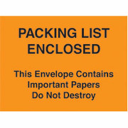 Staples Packing List Envelopes 4-1/2" x 6" Orange Full Face "Packing List Enclosed-Do Not Destroy"