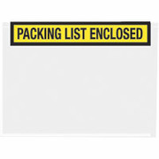 Staples Packing List Envelopes, 7" x 5-1/2", Yellow Panel Face "Packing List Enclosed"