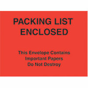 Staples Packing List Envelopes, 7" x 6", Red Paper Face "Packing List Enclosed-Do Not Destroy"