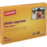 Staples Photo Supreme Paper, 5" x 7", High Gloss, 50/Pack