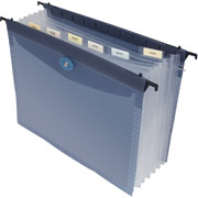 Staples Poly Expanding Hanging Folder File, Letter, 7 Pockets, Blue