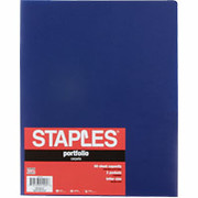 Staples Poly Two-Pocket Portfolios without Prong Fasteners, Blue