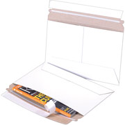 Staples Pull & Seal Side-Opening StayFlat White Mailers, 9" x 6"