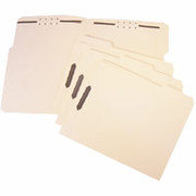 Staples Reinforced Fastener Folders, Letter, Manila, 50/Box
