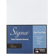 Staples Signa Glue Top Writing Pads, Wide Rule, White