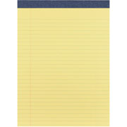 Staples Signa Perforated Writing Pads, Wide Rule, Canary