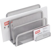 Staples Silver Wire  Mesh Letter Holder, 5 1/4"H x 7"W x 3 3/4"D