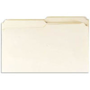 Staples Standard Manila File Folders, Legal, 2 Tab, Assorted Positions, 100/Box