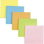 Staples Stickies 3" x 3" Assorted Bright Flat Notes