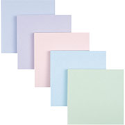 Staples Stickies 3" x 3" Assorted Water-Color Flat Notes