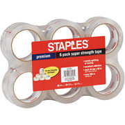 Staples Super-Strength Packaging Tape, 1.89" x 54.7 Yards, 6 Rolls