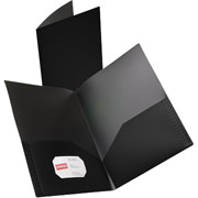 Staples Textured Poly 2-Pocket Folder, Black