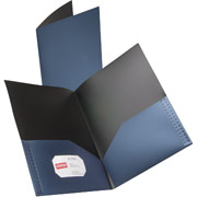 Staples Textured Poly 2-Pocket Folder, Blue