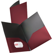 Staples Textured Poly 2-Pocket Folder, Burgundy