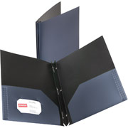 Staples Textured Poly 2-Pocket Folders with Fasteners, Blue