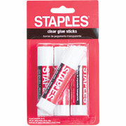 Staples Washable Glue Sticks, Clear, 4/Pack