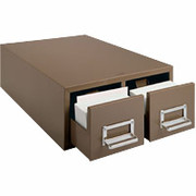 SteelMaster 2-Drawer Card Cabinet, 3"x 5", Tan