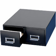 SteelMaster 2-Drawer Card Cabinet, 5"x 8", Black