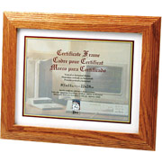 Stepped Oak Document/Certificate Frames, 8 1/2 x 11