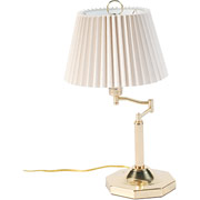 Swing Arm Incandescent Desk Lamp w/Pleated Shade