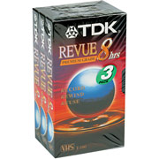 TDK VHS Video Cassettes, Repeated Record/Erase Cycles, 8-Hours, Premium Grade