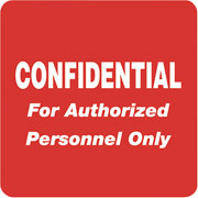 Tabbies HIPAA Confidential For Authorized Personnel Only Label, Red