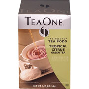 TeaOne Single Serving Tea Pods, Citrus Green Tea