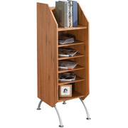 Techni Mobili Upright Bookshelf & Accessory Stand, Woodgrain Finish