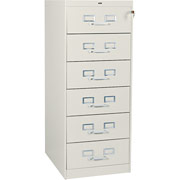 Tennsco 6-Drawer Card File for 6x9 Cards, Putty